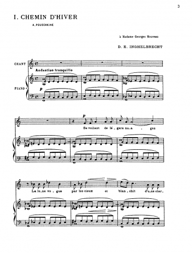 Inghelbrecht - 4 Mélodies russes - Score