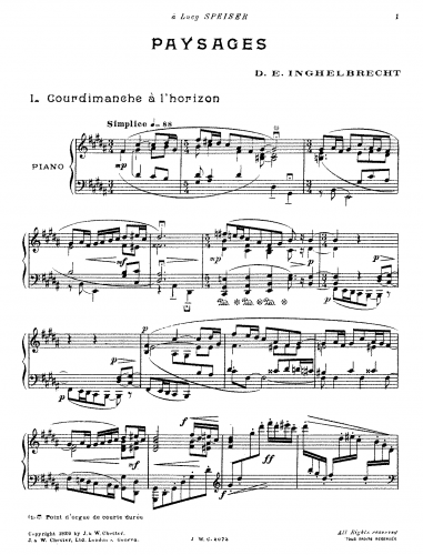 Inghelbrecht - Paysages - Score