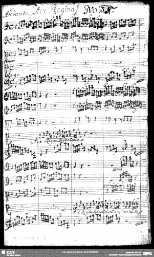 Zeiler - Ave regina coelorum in F major - Score