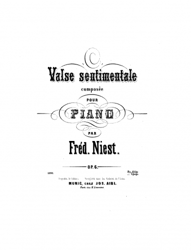 Niest - Valse sentimentale, Op. 6 - Score