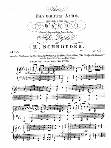 Schroeder - Airs Arranged for the Harp - No. 3