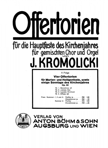 Kromolicki - 4 Offertorien - Score