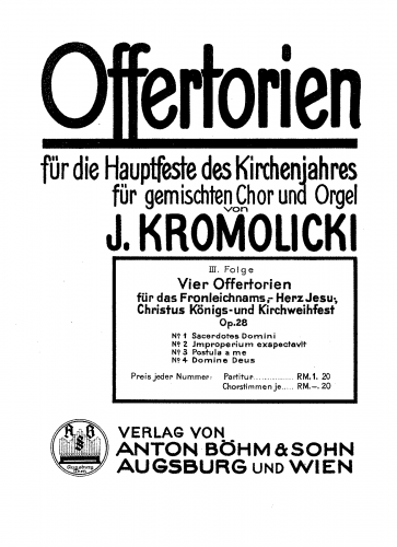 Kromolicki - 4 Offertorien - Score