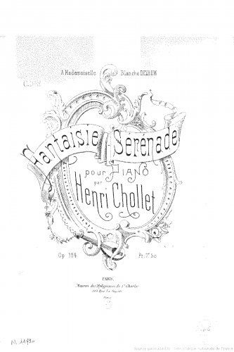 Chollet - Fantaisie-sérénade, Op. 124 - Score