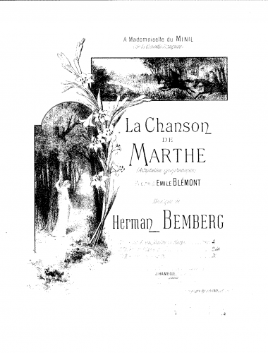 Bemberg - La chanson de Marthe - For Piano solo (Bemberg) - Score