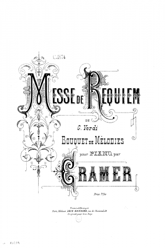 Cramer - Bouquet de mélodies sur 'Requiem' de Verdi - Score