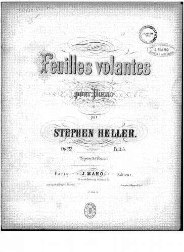 Heller - Feuilles volantes - complete score