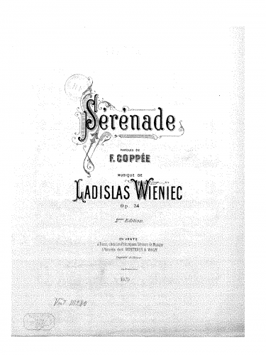 Kronenberg - Sérénade, Op. 34 - Score