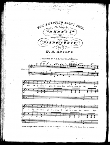 Bayley - The Egyptian Girl's Song - Score