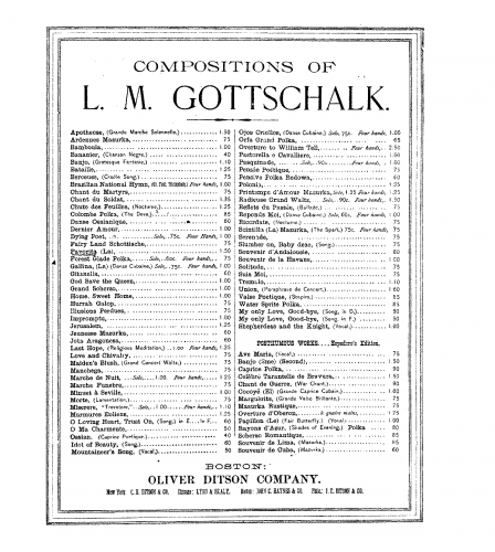 Gottschalk - La Favorita - Score