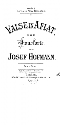 Hofmann - Valse in Ab - Score