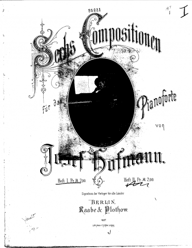 Hofmann - Sechs Compositionen - Heft I (Mazurkas Nos. 1-3)