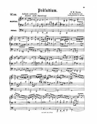 Brosig - Prelude in A minor - Score