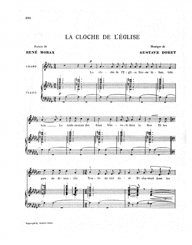 Doret - La cloche de l'église - Score