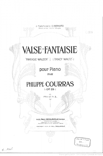 Courras - Valse-Fantaisie, Op. 29 - Score