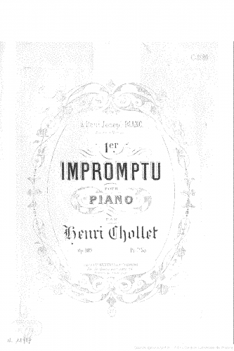 Chollet - Impromptu No. 1, Op. 109 - Score