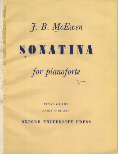 McEwen - Piano Sonatina in G minor - Score