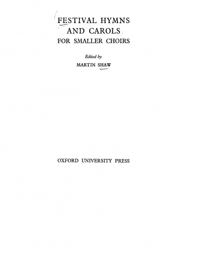 Shaw - Festival Hymns and Carols for Smaller Choirs - Score