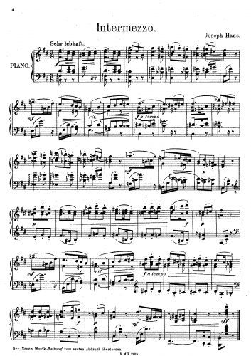 Haas - Intermezzo in B minor - Score