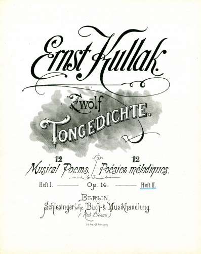 Kullak - 12 Tongedichte, Op. 14 - Heft II (7.-12.)