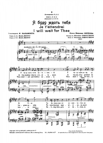 Obukhov - 4 Songs - Score