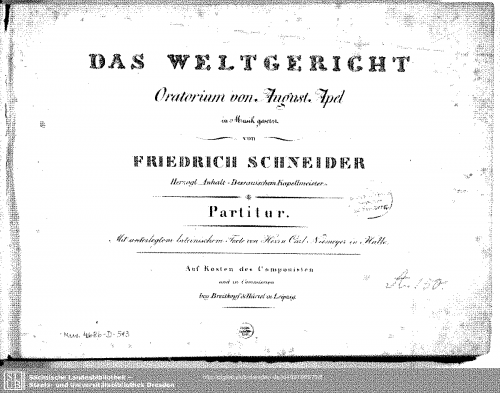 Schneider - Das Weltgericht - Score