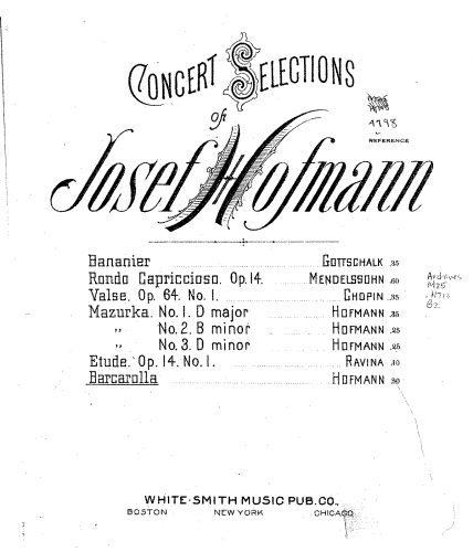 Hofmann - Barcarolla - Score