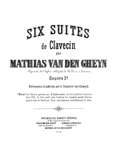 Gheyn - Six Suites - complete score