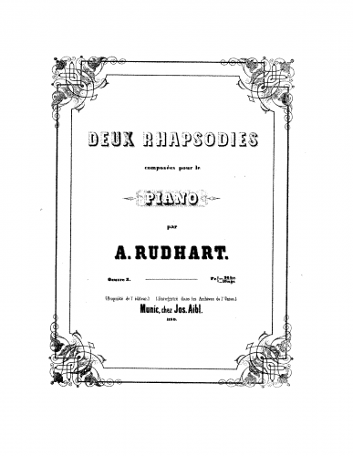 Rudhart - 2 Rhapsodies - Score