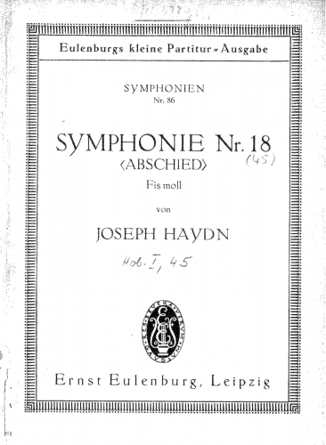 Haydn - Symphony No. 45 in F? minor Farewell - Score