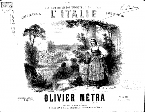 Métra - L'Italie - For Piano 4 Hands (Roques) - Score