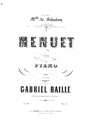 Baille - Menuet, Op. 36 - Score