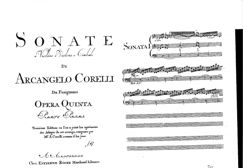 Corelli - 12 Violin Sonatas, Op. 5 - Scores and Parts Selections - Sonatas Nos.1 to 6 - Complete Score