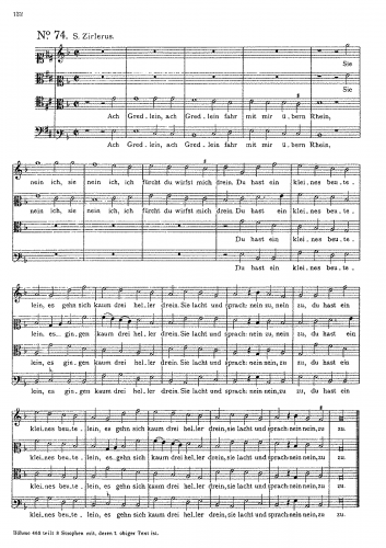 Zirler - Ach Gredlein fahr mit mir übern Rhein - Score