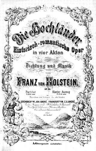 Holstein - Die Hochländer - Vocal Score - Score