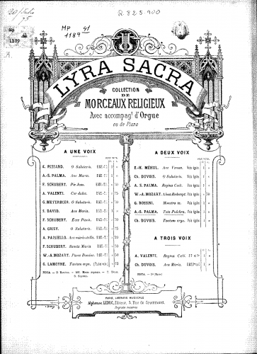 Palma - Tota pulchra es - Score