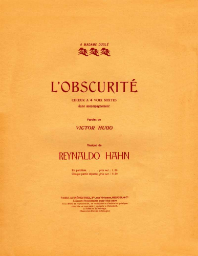 Hahn - L'obscurité for Chorus - Score