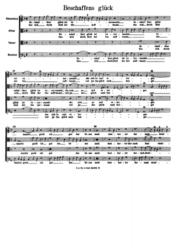 Bruck - Beschaffens glück - Score