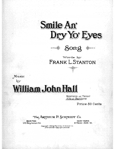 Hall - Smile An' Dry Yo' Eyes - Complete Version for Low Voice in D major