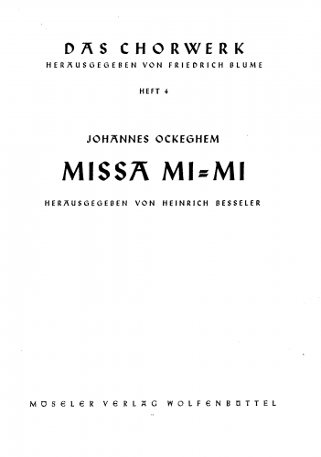 Ockeghem - Missa Mi-Mi - Score