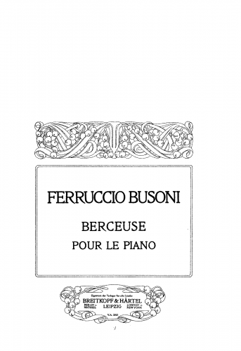 Busoni - Elegien - Piano Score - 7. Berceuse