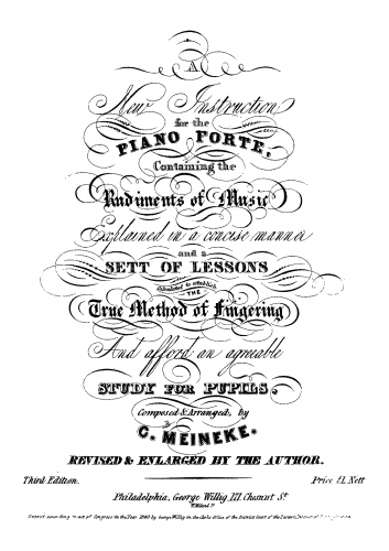 Meineke - New Instruction for the Piano Forte - Score