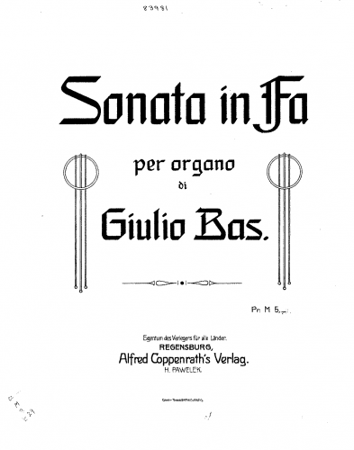 Bas - Organ Sonata in F - Organ score