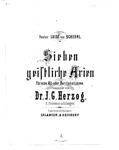 Herzog - 7 Geistliche Arien, Op. 42 - Score