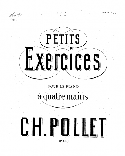 Pollet - Petits exercices pour le piano à quatre mains - Score