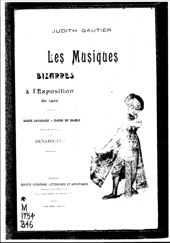 Benedictus - Les musiques bizarres à l'éxposition - Selections Danse javanaise, Danse du diable - Analysis and Score