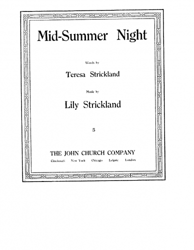 Strickland - Mid-Summer Night - Score