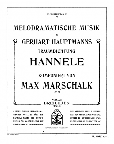 Marschalk - Hannele - Score