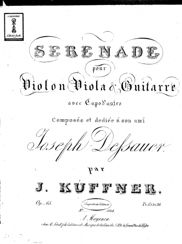 Küffner - Serenade for Violin, Viola and Guitar