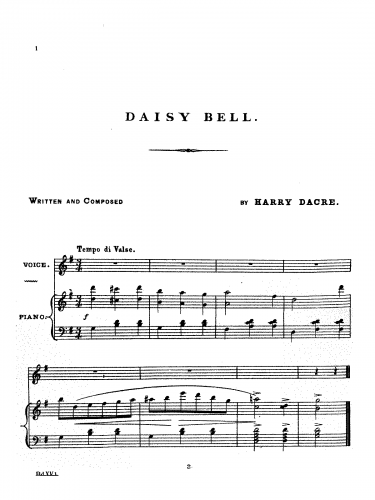 Dacre - Daisy Bell - Score